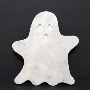 NEW RARE Williams Sonoma Large White Marble Ghost Shaped Cheese Board